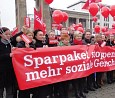 Proteste gegen Sparpaket; Foto: Axel Hildebrandt