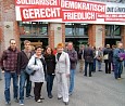 In Göttingen vor dem Bundesparteitag; Foto: Elke Brosow