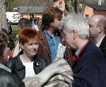 20.4.03 Protest gegen die militärische Nutzung der Ruppiner Heide; Foto: privat