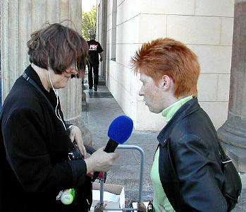 Interview für DeutschlandRadio; Foto: Axel Hildebrandt