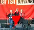 Gesine Lötzsch und Stefan Liebich im Gespräch; Foto: Elke Brosow