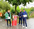Infostand mit Björn Tielebein am S- Bahnhof Ahrensfelde; Foto: privat
